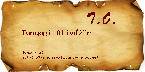 Tunyogi Olivér névjegykártya